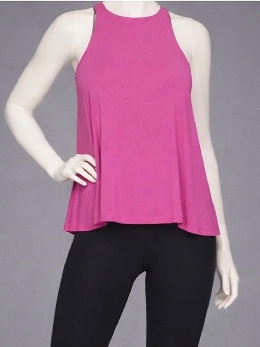 Sola Fé Flowy High Neck Athleisure Tank Top Pink Size Small S Lightweight